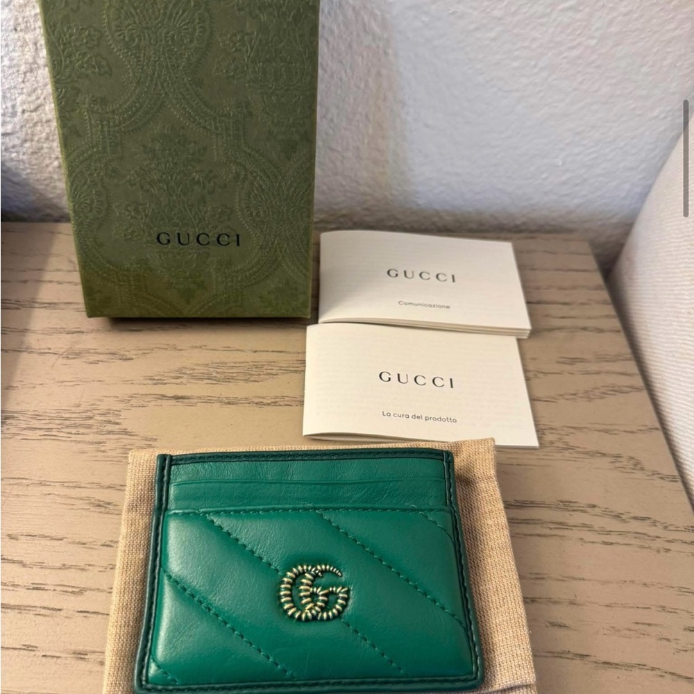 Gucci Card Case - Kelly Green (Full Set)